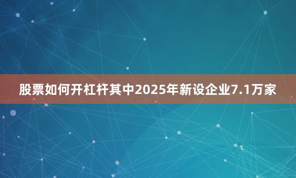 股票如何开杠杆其中2025年新设企业7.1万家