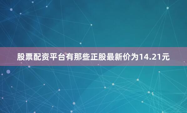 股票配资平台有那些正股最新价为14.21元